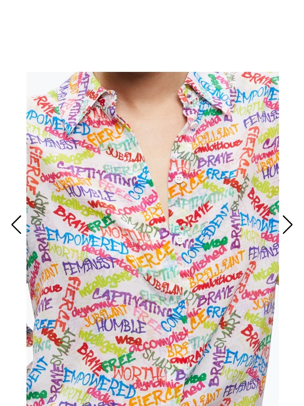 Alice + Olivia Willa Multicolor Script-Print Silk XS Blouse Sold Out